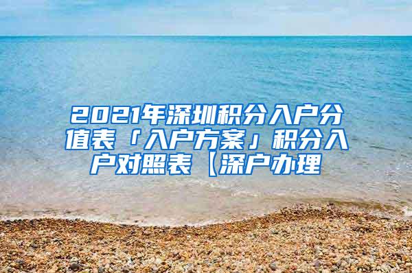 2021年深圳积分入户分值表「入户方案」积分入户对照表【深户办理