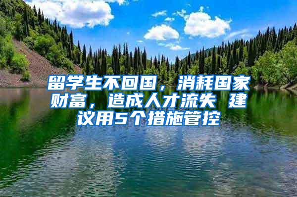 留学生不回国，消耗国家财富，造成人才流失 建议用5个措施管控