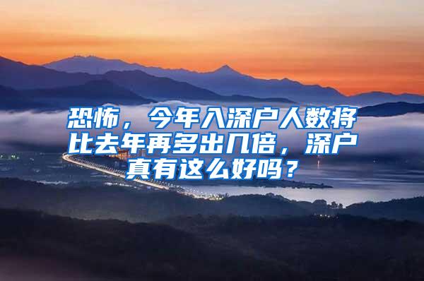 恐怖，今年入深户人数将比去年再多出几倍，深户真有这么好吗？