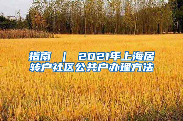 指南 ｜ 2021年上海居转户社区公共户办理方法