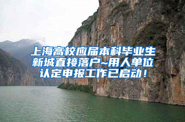 上海高校应届本科毕业生新城直接落户~用人单位认定申报工作已启动！