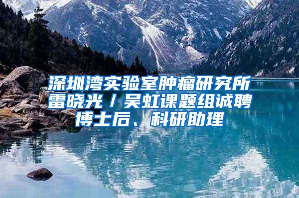 深圳湾实验室肿瘤研究所雷晓光／吴虹课题组诚聘博士后、科研助理