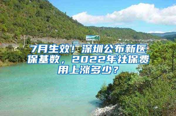 7月生效！深圳公布新医保基数，2022年社保费用上涨多少？