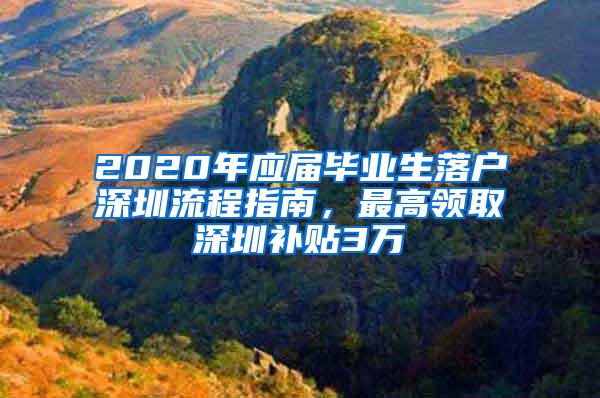 2020年应届毕业生落户深圳流程指南，最高领取深圳补贴3万