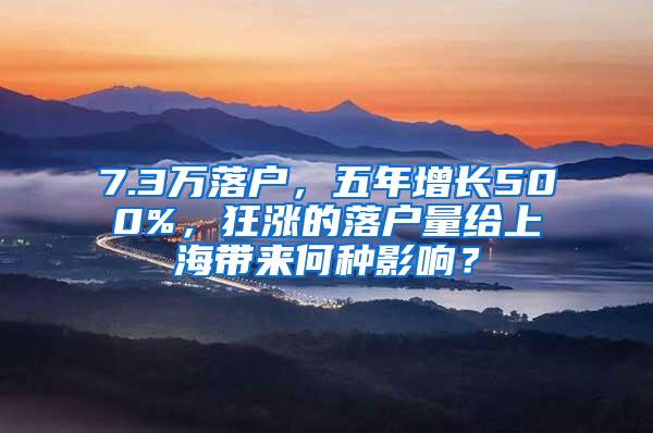 7.3万落户，五年增长500%，狂涨的落户量给上海带来何种影响？