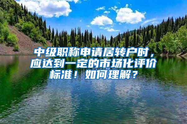 中级职称申请居转户时，应达到一定的市场化评价标准！如何理解？