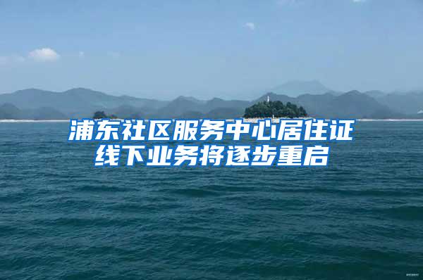 浦东社区服务中心居住证线下业务将逐步重启