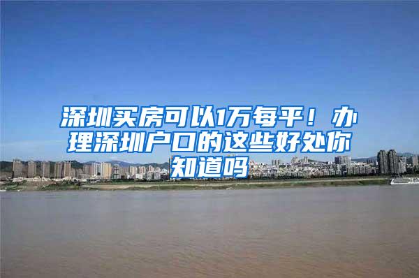 深圳买房可以1万每平！办理深圳户口的这些好处你知道吗