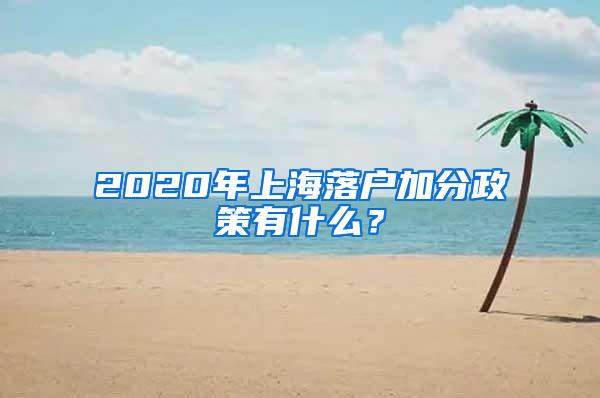 2020年上海落户加分政策有什么？