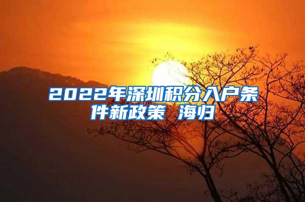 2022年深圳积分入户条件新政策 海归