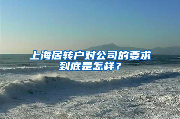 上海居转户对公司的要求到底是怎样？