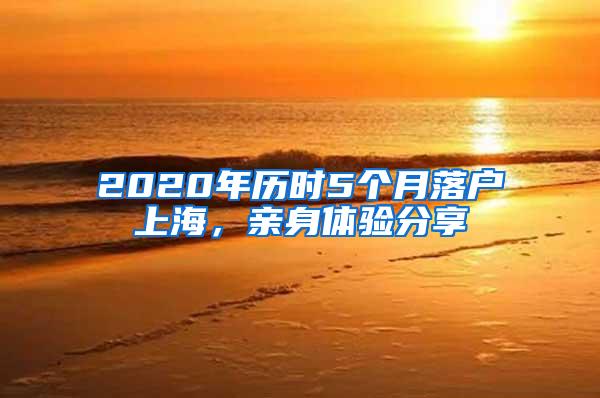 2020年历时5个月落户上海，亲身体验分享