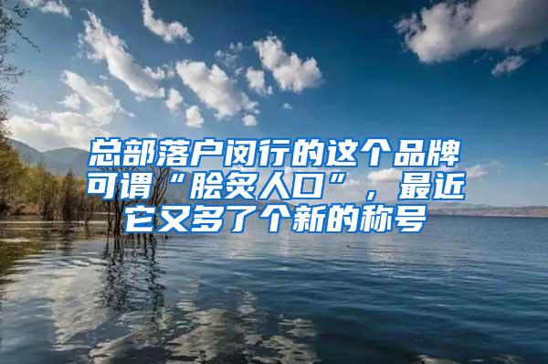 总部落户闵行的这个品牌可谓“脍炙人口”，最近它又多了个新的称号