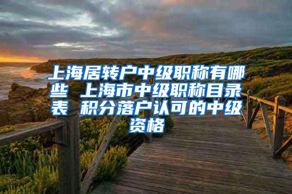 上海居转户中级职称有哪些 上海市中级职称目录表 积分落户认可的中级资格