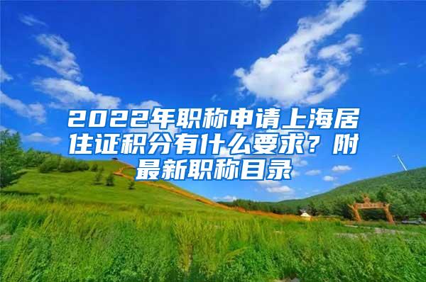 2022年职称申请上海居住证积分有什么要求？附最新职称目录