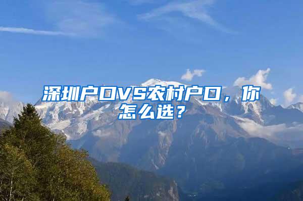 深圳户口VS农村户口，你怎么选？