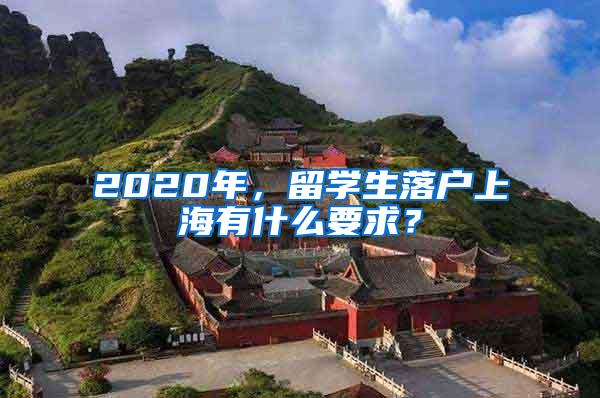 2020年，留学生落户上海有什么要求？