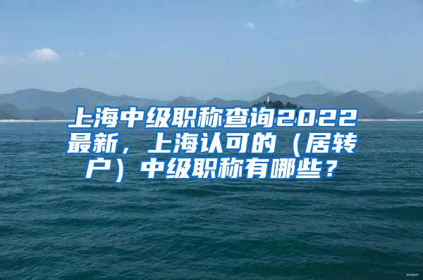 上海中级职称查询2022最新，上海认可的（居转户）中级职称有哪些？