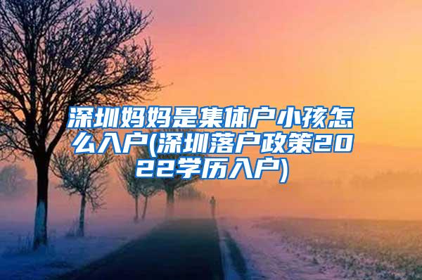 深圳妈妈是集体户小孩怎么入户(深圳落户政策2022学历入户)