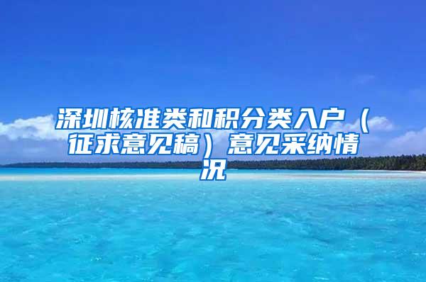 深圳核准类和积分类入户（征求意见稿）意见采纳情况