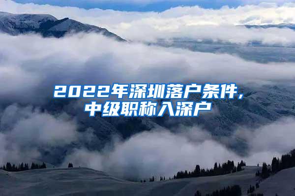 2022年深圳落户条件,中级职称入深户