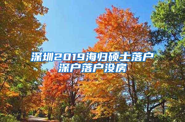 深圳2019海归硕士落户深户落户没房