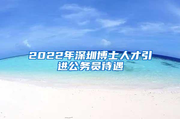 2022年深圳博士人才引进公务员待遇