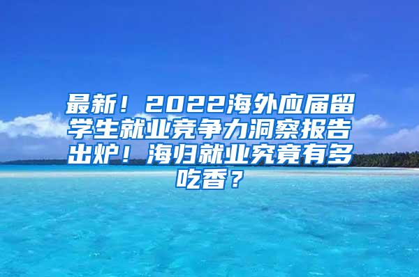 最新！2022海外应届留学生就业竞争力洞察报告出炉！海归就业究竟有多吃香？