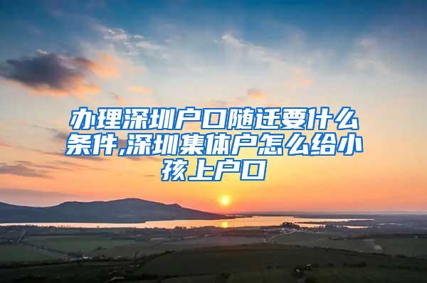 办理深圳户口随迁要什么条件,深圳集体户怎么给小孩上户口