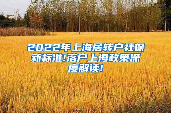 2022年上海居转户社保新标准!落户上海政策深度解读!