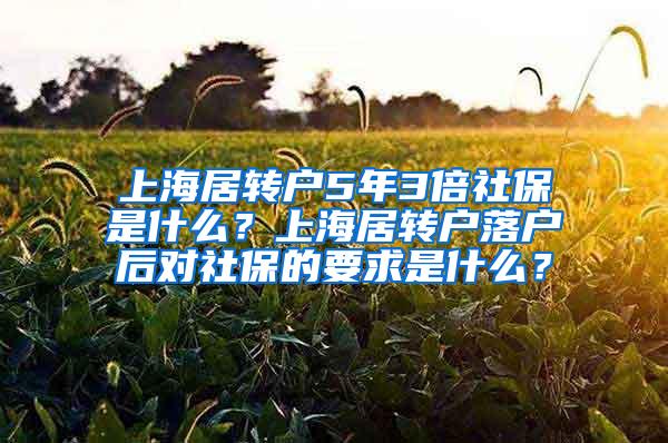 上海居转户5年3倍社保是什么？上海居转户落户后对社保的要求是什么？