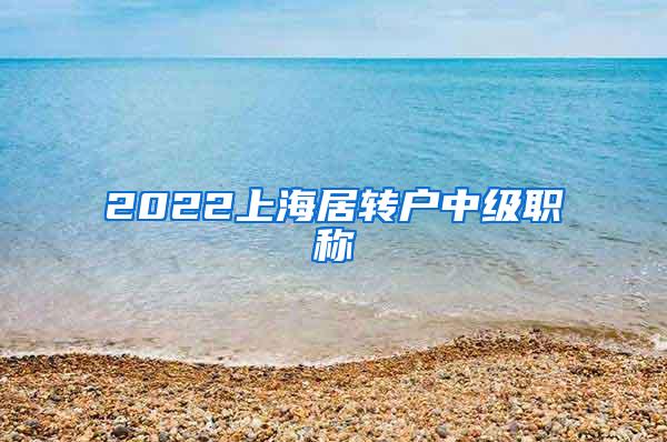 2022上海居转户中级职称