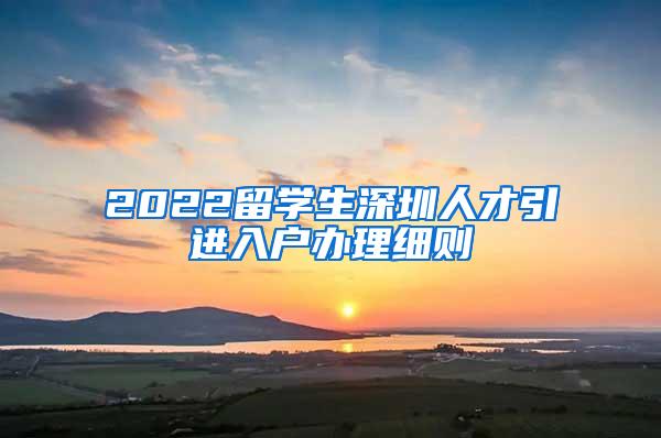 2022留学生深圳人才引进入户办理细则