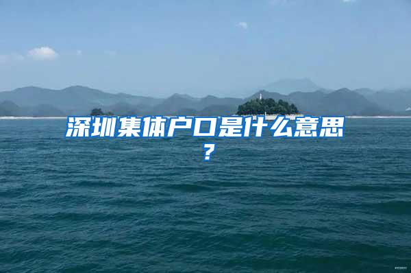 深圳集体户口是什么意思？