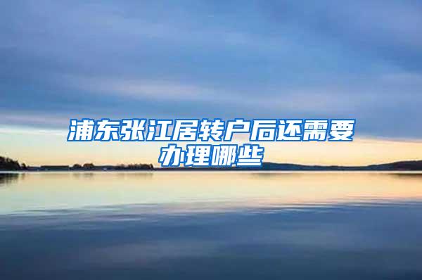 浦东张江居转户后还需要办理哪些