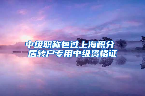 中级职称包过上海积分 居转户专用中级资格证