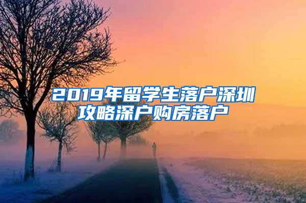 2019年留学生落户深圳攻略深户购房落户