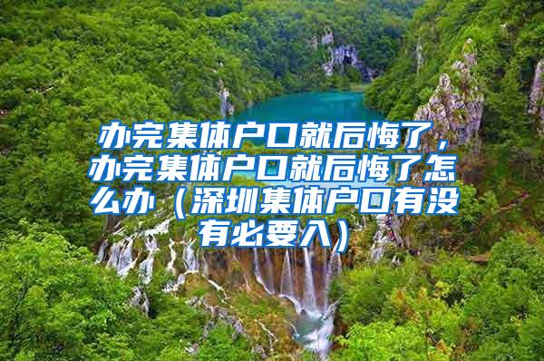 办完集体户口就后悔了，办完集体户口就后悔了怎么办（深圳集体户口有没有必要入）