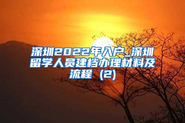 深圳2022年入户_深圳留学人员建档办理材料及流程 (2)