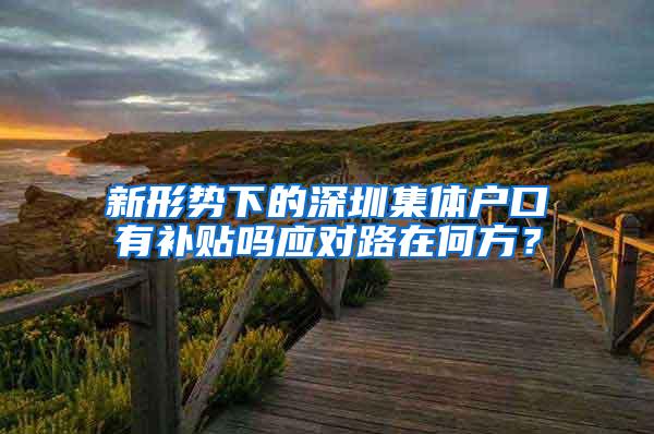 新形势下的深圳集体户口有补贴吗应对路在何方？