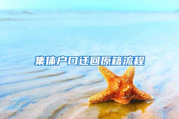 集体户口迁回原籍流程