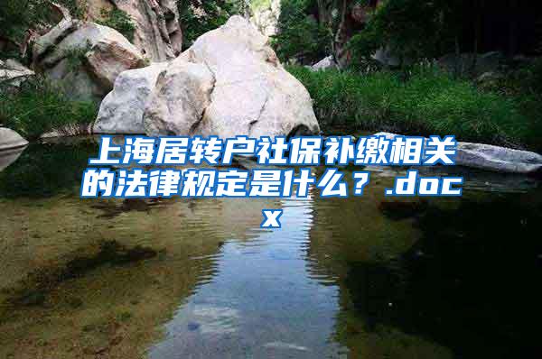 上海居转户社保补缴相关的法律规定是什么？.docx