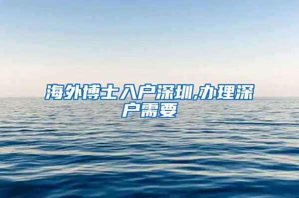 海外博士入户深圳,办理深户需要