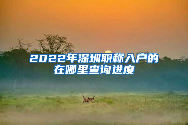 2022年深圳职称入户的在哪里查询进度