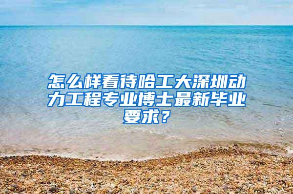 怎么样看待哈工大深圳动力工程专业博士最新毕业要求？