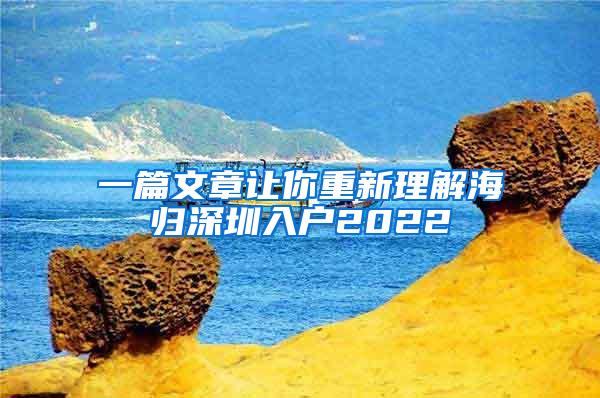 一篇文章让你重新理解海归深圳入户2022