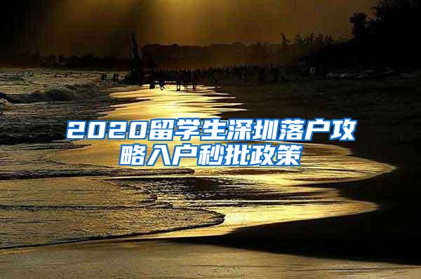 2020留学生深圳落户攻略入户秒批政策