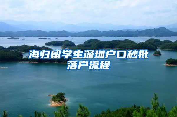 海归留学生深圳户口秒批落户流程