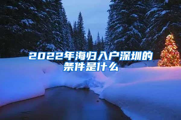 2022年海归入户深圳的条件是什么