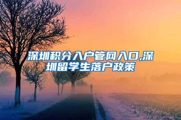 深圳积分入户管网入口,深圳留学生落户政策